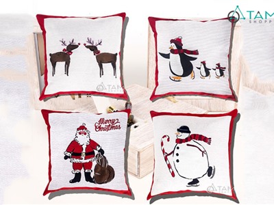 Bao gối vuông tựa lưng Giáng sinh 45x45cm X-BG-01